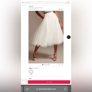 David’s Bridal Tulle Wedding Seperates midi skirt